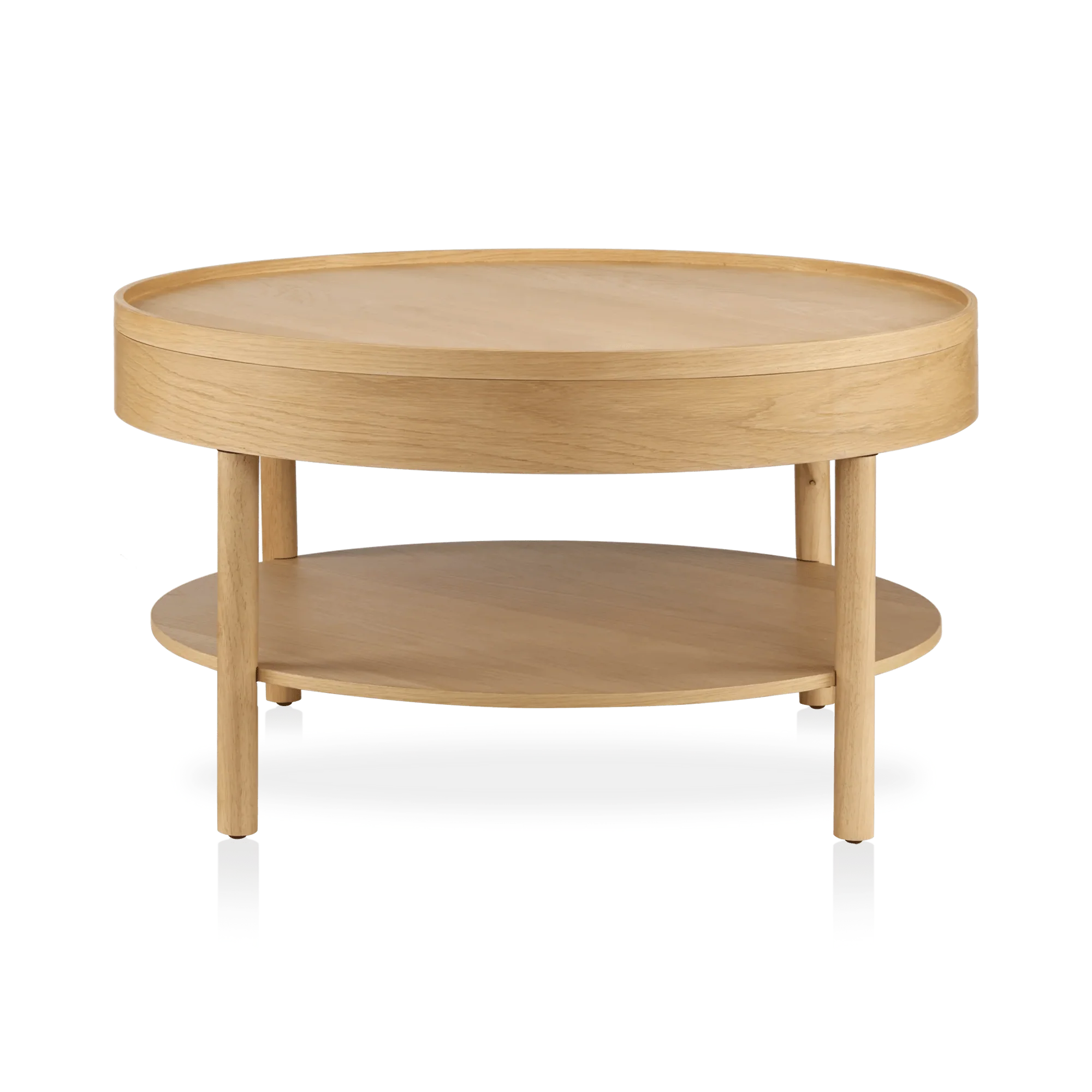 Wooden Round Coffee Table with Lift Top - Image 5