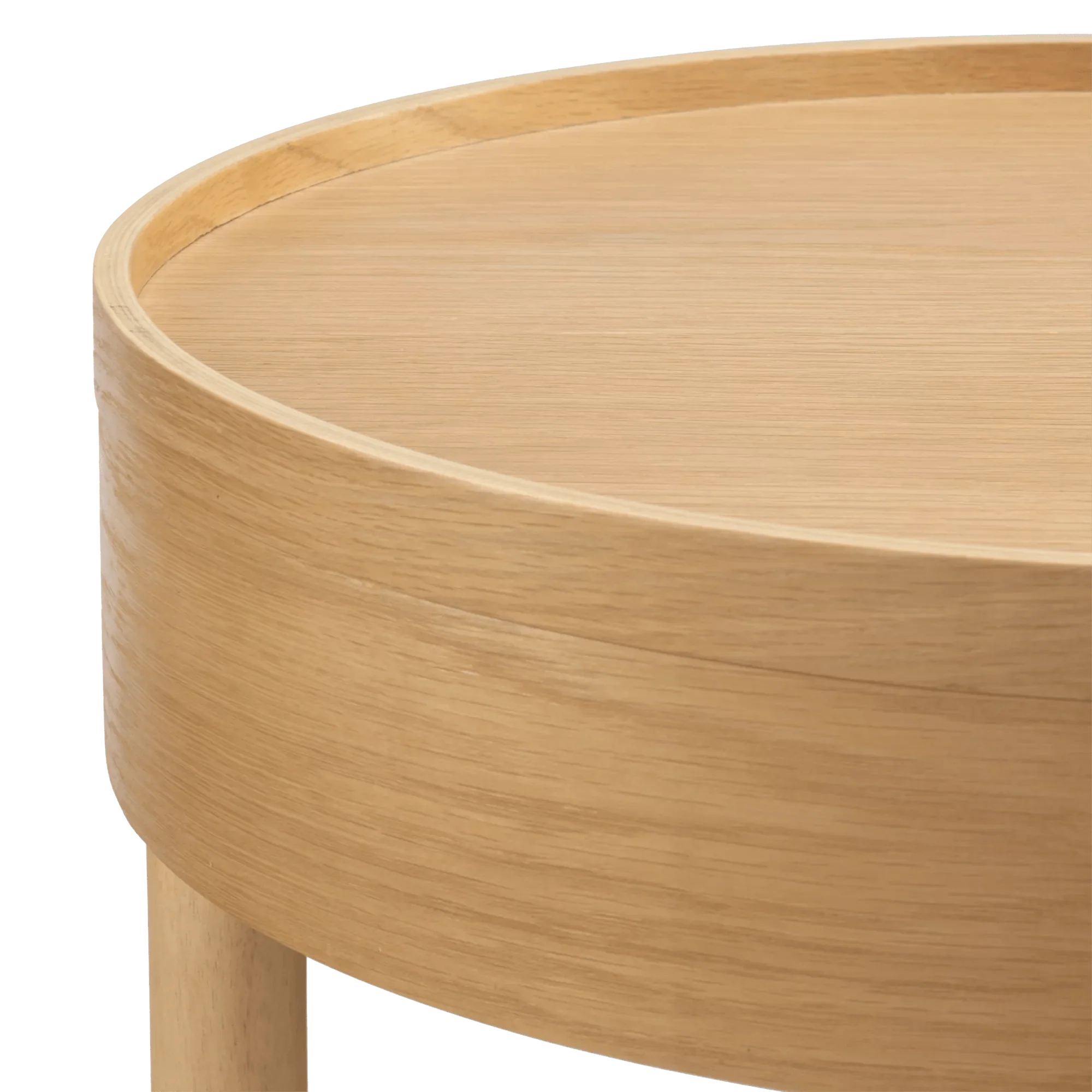 Wooden Round Side Table with Lift Top - Image 7