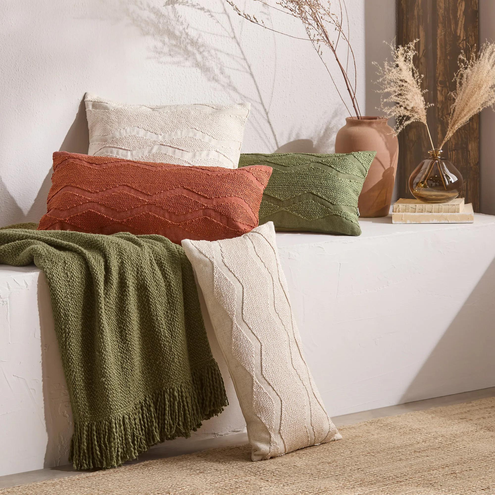 Beige Yara Lumbar Decorative Pillow - Image 3